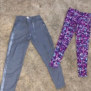 Justice pants size 10/ reebok leggings size 10/12